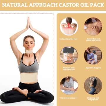 4 PCs Castor Oil Wrap - Reusable & Adjustable Kit for Wellness