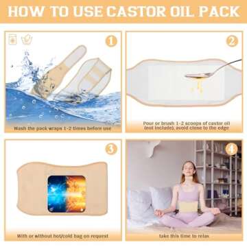 4 PCS Adjustable Castor Oil Wraps for Ultimate Comfort