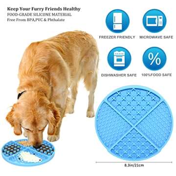 Bangp Licking Mat for Dogs and Cats,Dog Slow Feeders,Boredom Anxiety Reduction,Heavy-Duty Puzzle Mat...