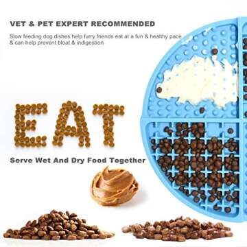 Bangp Licking Mat for Dogs and Cats,Dog Slow Feeders,Boredom Anxiety Reduction,Heavy-Duty Puzzle Mat Dog Treat Mat with Unique Quadrant Design,Perfect for Yogurt,Treats or Peanut Butter(Blue)