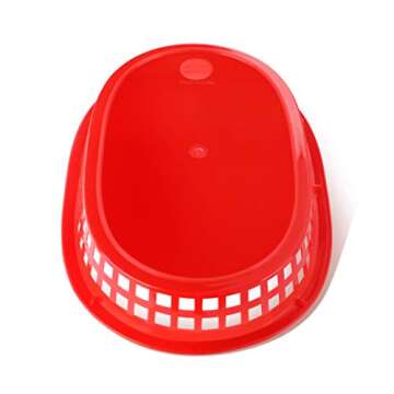 New Star Foodservice 44065 Fast Food Baskets, 10.5 x 7 Inch, Set of 12, Red