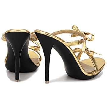 cthseie Women's Platform Heeled Sandals Strappy Stilettos Mules Open Toe Slip On Fashion Sexy Dress ...