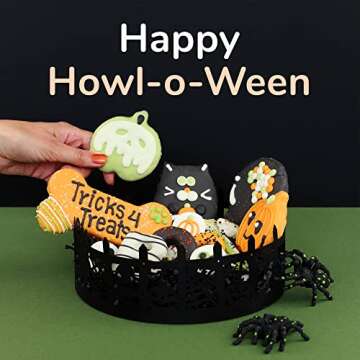 WÜFERS Dog Cookie Box | Handmade Hand-Decorated Dog Treats | Dog Gift Box Made with Locally Sourced Ingredients (Halloween)