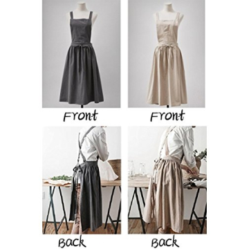 Jecopan Stylish Bib Apron for Women in Dark Grey