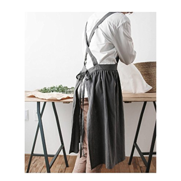Jecopan Stylish Bib Apron for Women in Dark Grey