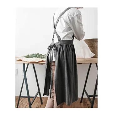 Jecopan Stylish Bib Apron for Women in Dark Grey