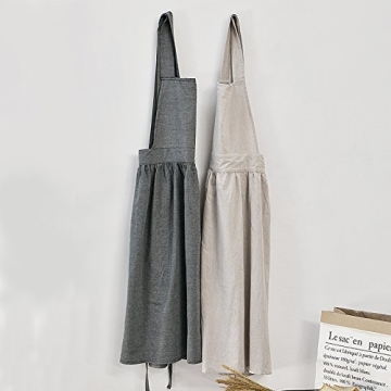 Jecopan Stylish Bib Apron for Women in Dark Grey