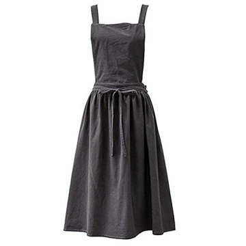 Jecopan Stylish Bib Apron for Women in Dark Grey