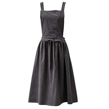 Jecopan Stylish Bib Apron for Women in Dark Grey