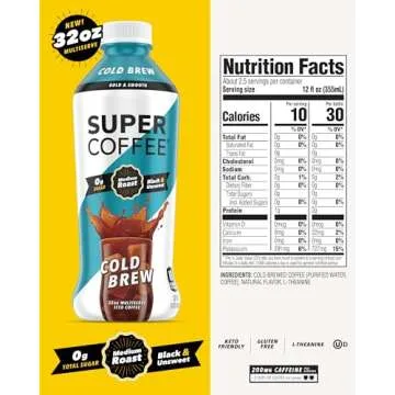 Super Coffee: Sugar Free Cold Brew Coffee, 32oz 6-Pack