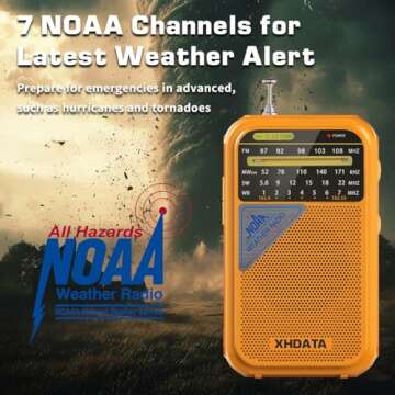 XHDATA D221 NOAA Weather Radio Portable AM FM Shortwave Radio Receiver, 2 AA Battery Operated, Trans...