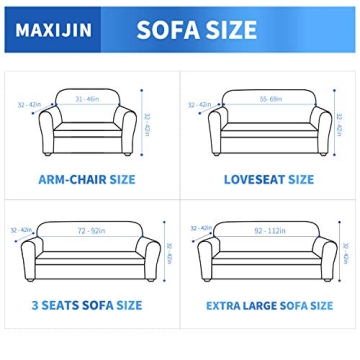 MAXIJIN Super Stretch Couch Cover for 3 Cushion Sofas