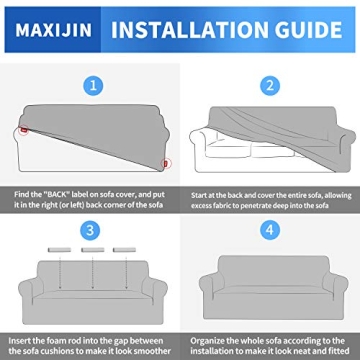 MAXIJIN Super Stretch Couch Cover for 3 Cushion Sofas
