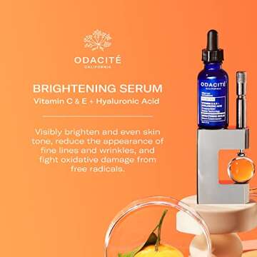 Odacite Brightening Vitamin C & Hyaluronic Facial Serum - Anti-Aging Facial Serum Targets Loss of Fi...