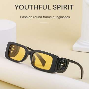 BCUYCF Square Sports Sunglasses with Small Frame, UV and Glare Protection - Perfect for Parties, Photos, Running, and Driving (C6)