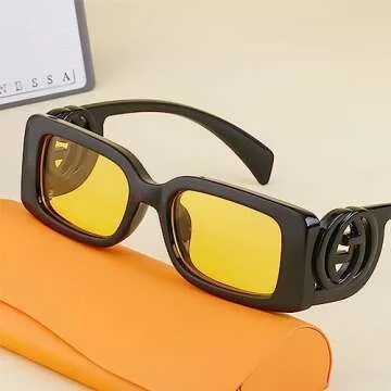 BCUYCF Square Sports Sunglasses with Small Frame, UV and Glare Protection - Perfect for Parties, Photos, Running, and Driving (C6)