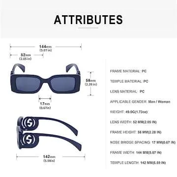 BCUYCF Square Sports Sunglasses with Small Frame, UV and Glare Protection - Perfect for Parties, Photos, Running, and Driving (C6)