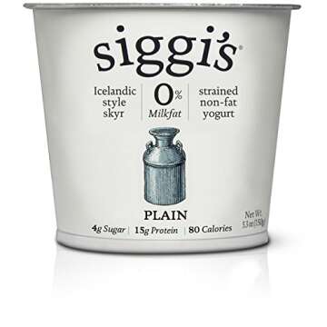 Siggi's Strained Non-Fat Yogurt, Plain - Healthy & Delicious Snack, 12 Pack