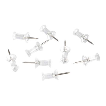 Amazon Basics Push Pins Tacks, 200-Pack, Clear Head & Steel Points