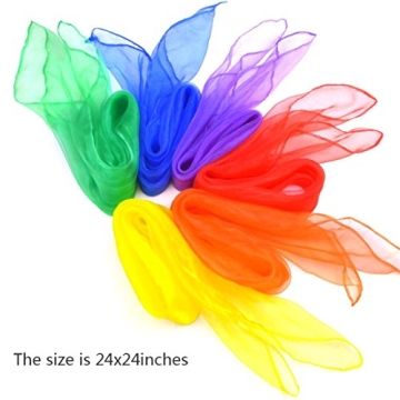 12pcs Colorful Silk Juggling Scarves Dance Magic Props