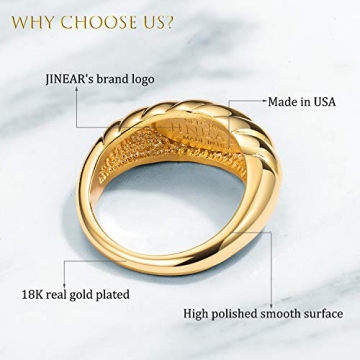 Gold Plated Croissant Chunky Ring for Everyone