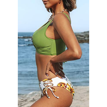 CUPSHE Women's Lace Up Bikini Stylish Swimwear
