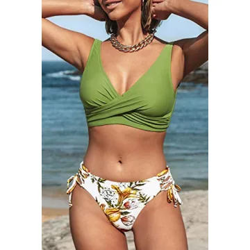 CUPSHE Women's Lace Up Bikini Stylish Swimwear