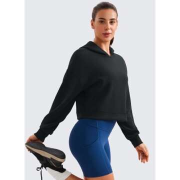 CRZ YOGA Womens Cropped Hoodie - Chic Activewear Essential