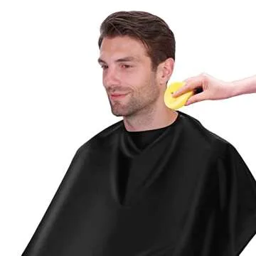 NOOA Waterproof Barber or Haircut Cape for Men, Unisex Black with Adjustable Neck Size, 41.5 x 58 in...