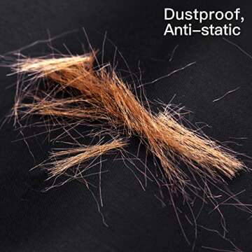 NOOA Waterproof Barber or Haircut Cape for Men, Unisex Black with Adjustable Neck Size, 41.5 x 58 inches Hairdresser Cape for Hair Treatment - Cutting/Coloring/Perming