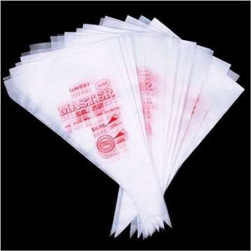 Piping Pastry Bag Pack of 100 Plastic Disposable Cream Pastry Bag Cake Icing Sugarcraft Cupcake Pipi...