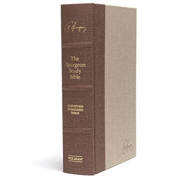 CSB Spurgeon Study Bible, Brown/Tan Cloth Over Board, Black Letter, Study Notes, Quotes, Sermons Outlines, Ribbon Marker, Sewn Binding, Easy-to-Read Bible Serif Type