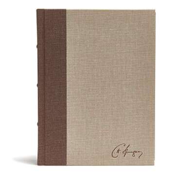 CSB Spurgeon Study Bible, Brown/Tan Cloth Over Board, Black Letter, Study Notes, Quotes, Sermons Outlines, Ribbon Marker, Sewn Binding, Easy-to-Read Bible Serif Type