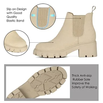 Stylish Athlefit Women's Tan Chelsea Boots for Comfort