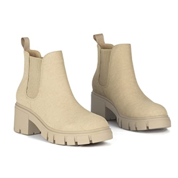 Stylish Athlefit Women's Tan Chelsea Boots for Comfort