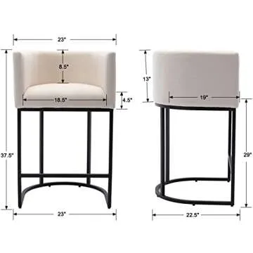 Stylish RIVOVA Cream Linen Bar Stools Set of 3 for Dining