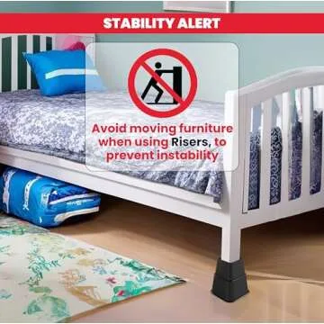 Utopia Bedding Adjustable Bed Furniture Risers - Elevation in Heights 3, 5 or 8 Inch Heavy Duty Risers for Beds - Supports up to 1,300 lbs - (Set of 4 Riser, Black)
