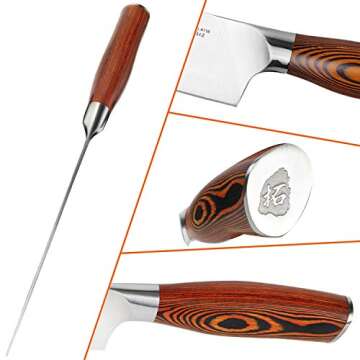 TUO Nakiri Knife - Vegetable Cleaver Kitchen Knives - Japanese Chef Knife German X50CrMoV15 Stainles...