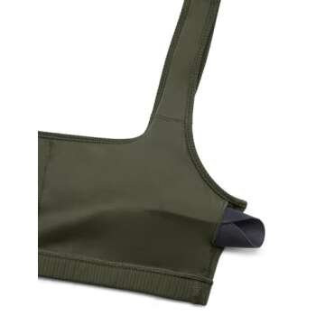 CRZ YOGA Ribbed Sports Bra - Square Neck Wireless Padded Top