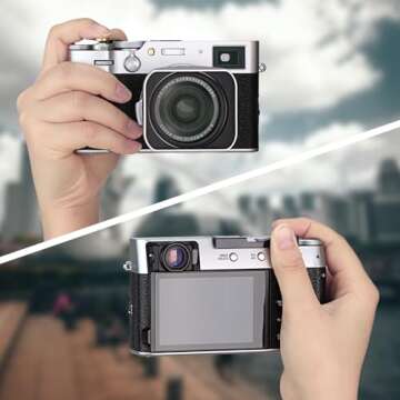 Haoge THB-X2B Metal Hot Shoe Thumb Up Rest Hand Grip for Fujifilm x100vi Fuji X100V Camera Black