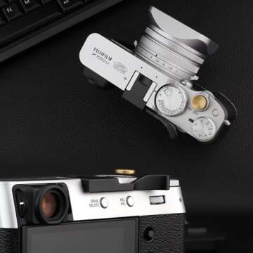 Haoge THB-X2B Metal Hot Shoe Thumb Up Rest Hand Grip for Fujifilm x100vi Fuji X100V Camera Black