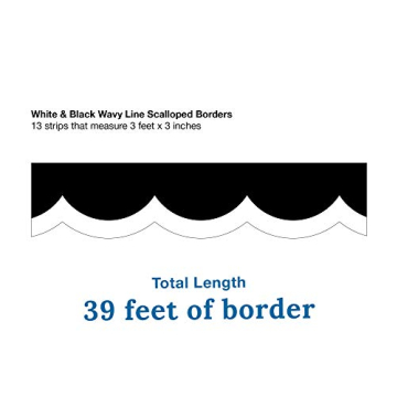 Stylish Black and White Wavy Line Borders for Decor