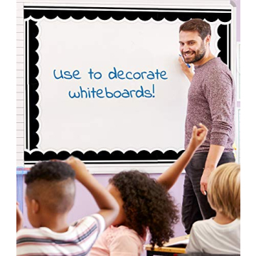 Stylish Black and White Wavy Line Borders for Decor