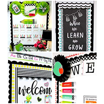 Stylish Black and White Wavy Line Borders for Decor