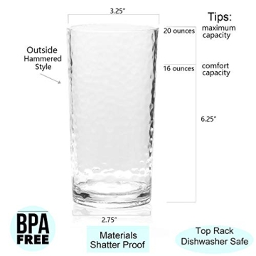 KX-WARE 20oz Acrylic Tumblers Set of 6 for Any Occasion