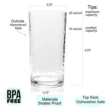 KX-WARE 20oz Acrylic Tumblers Set of 6 for Any Occasion