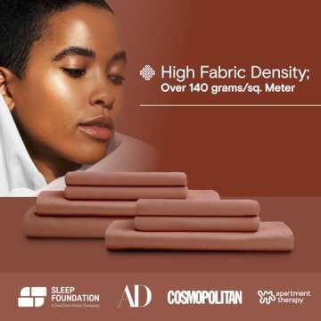 DOZ Sheet Set, 100% Viscose derived from Bamboo, Organically Grown, Buttery Soft, Cooling Sheets, High GSM, Deep Pockets - 4 Piece - 2 Pillowcases 1 Fitted Sheet 1 Top Sheet (Clay, King)