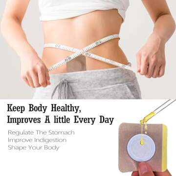 16 Pack Disposable Castor Oil Pack Wrap for Belly Button, Self-Adhesive Castor Oil Patches With Organic Cotton Pad, No Wash, No Irritation, and Anti-Leakage Castor Oil Pads Men Women Day and Night Use