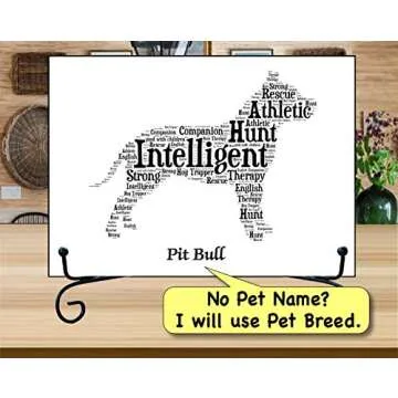Unique Pitbull Personalized Dog Art Print for Pet Lovers