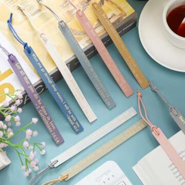 Skyygemm 10 Pcs Christian Bookmarks for Women Leather Bookmarks Handmade Bible Bookmarks Christian Gifts for Women Book Lovers Readers Church Book Club(Pastel)